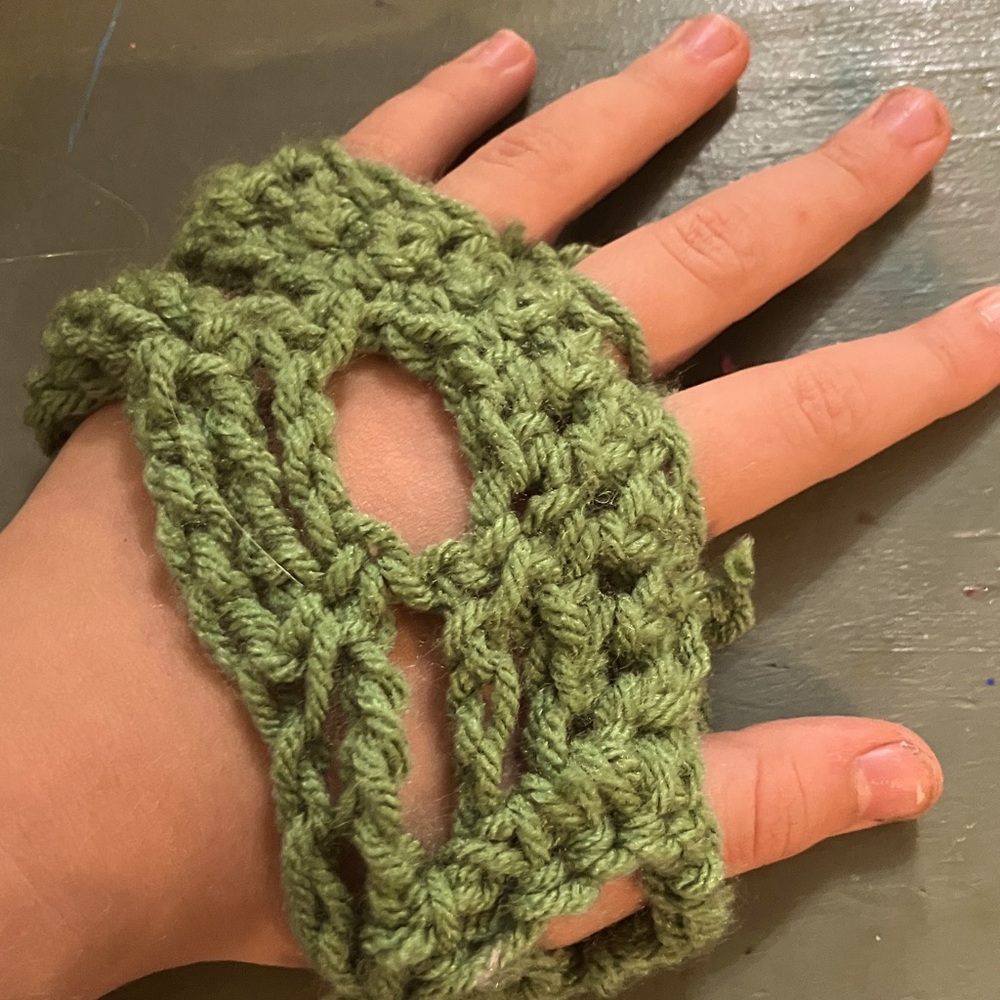 Handcrafted Green Crochet Hand Accessory
